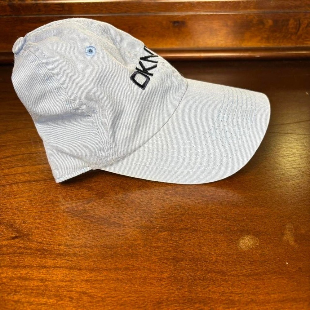 Y2K DKNY Baseball cap light blue embroidered cotton adjustble
